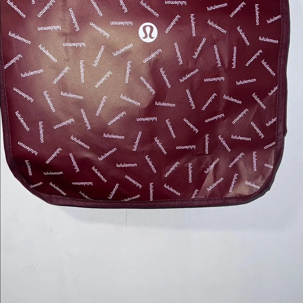 LULULEMON ATHLETICA Maroon and White Reusable Large Tote Bag